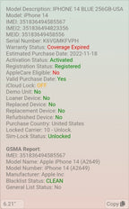 Apple iPhone 14 256 GB in Blue for Unlocked 7A68