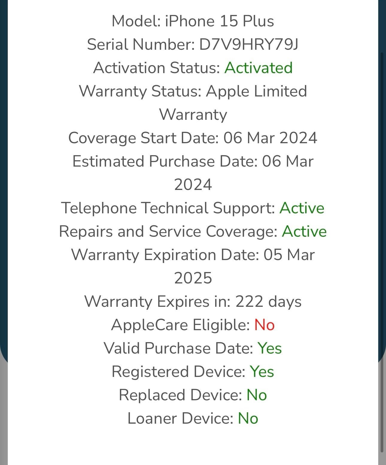 Apple iPhone 15 Plus 256GB Green Xfinity Only 2V75