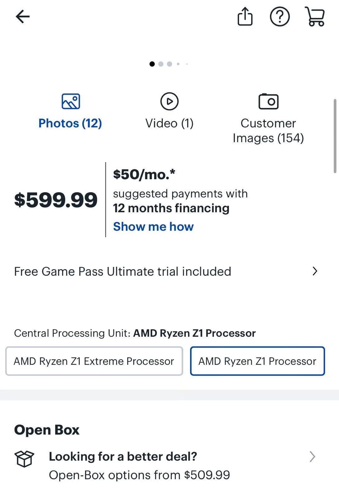 ASUS Rog Ally (Z1) 5Z52