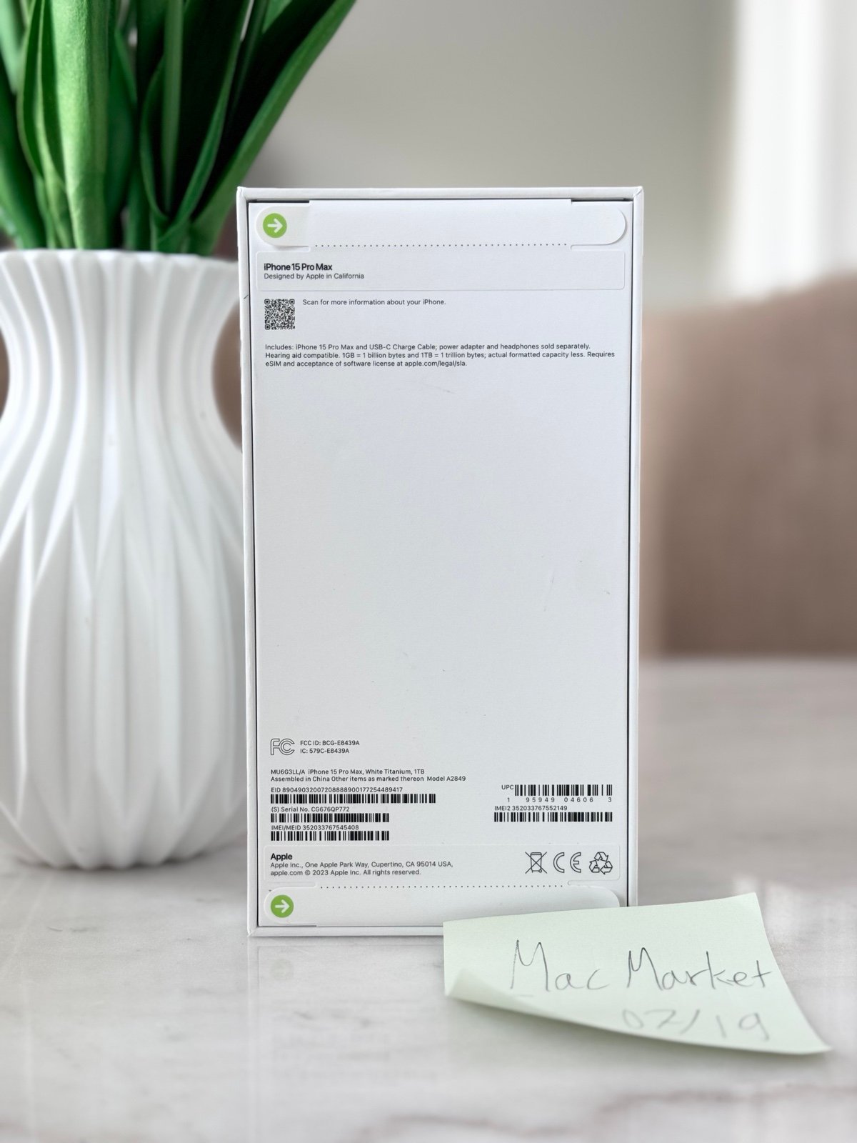 1TB iPhone 15 Pro Max 5G Cellular Verizon White Titanium *Brand New* 6S75