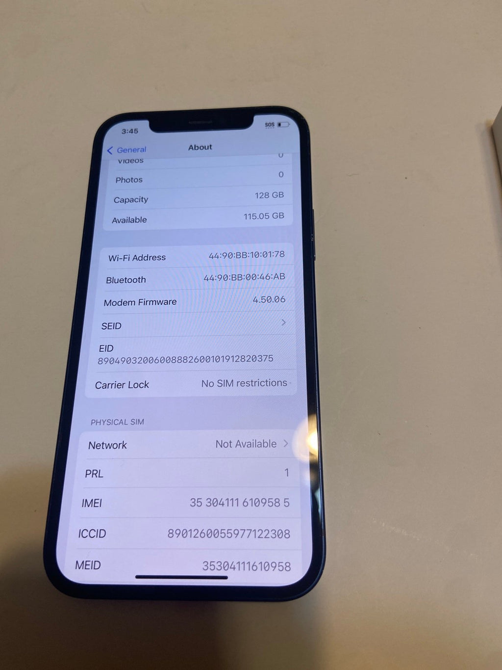 Apple iPhone 12 128GB Fully Unlocked - Blue 9T99