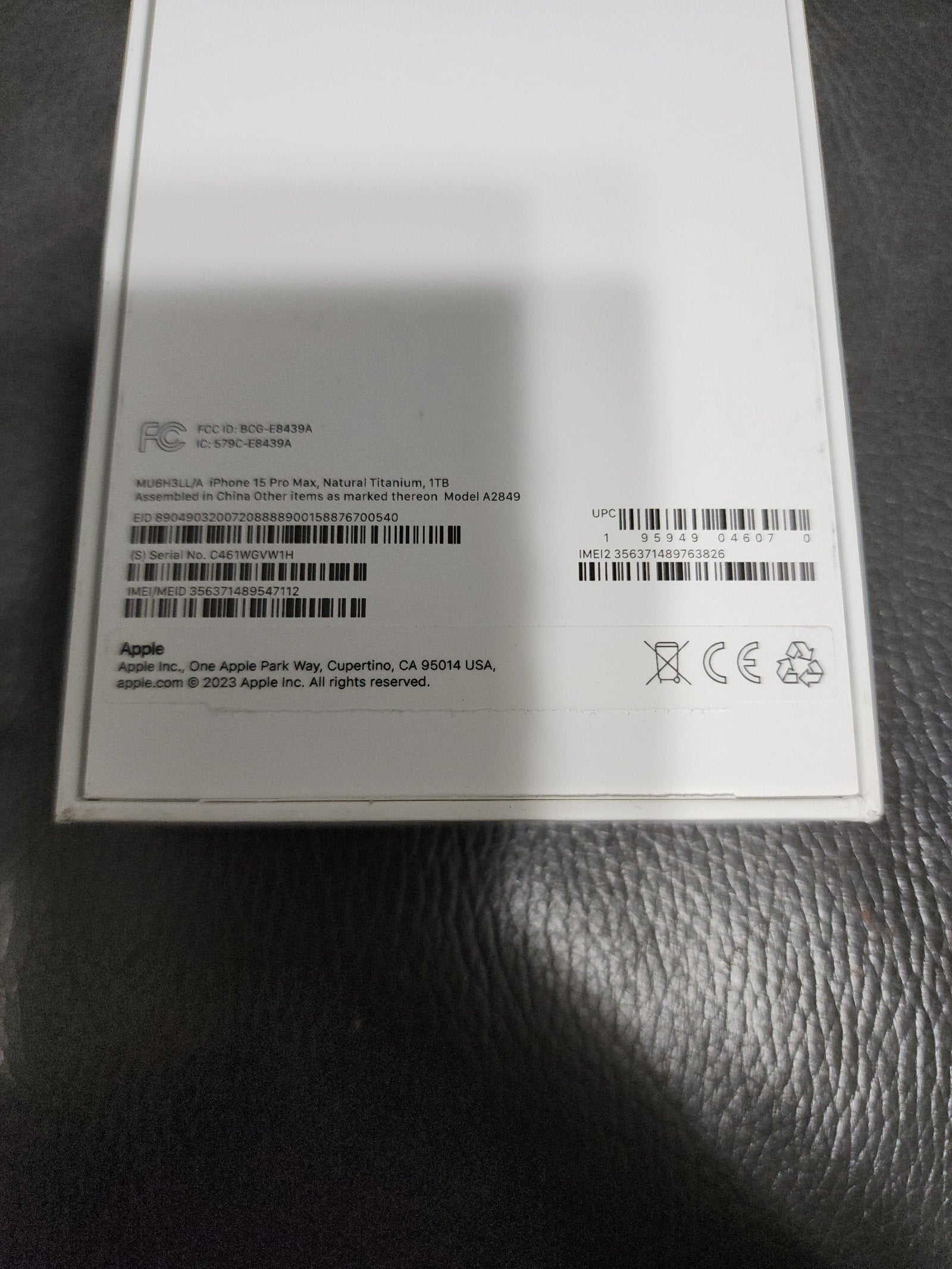 iPhone 15 Pro Max 1TB Fully Unlocked 9V56