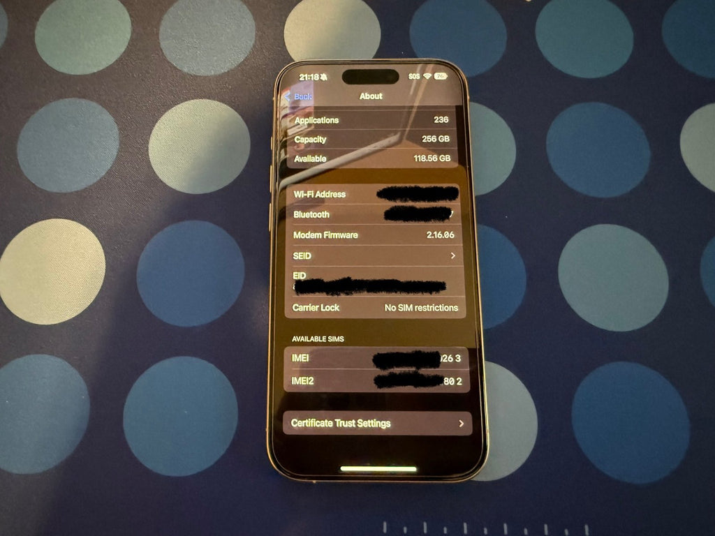 iPhone 15 Pro 256GB White Titanium (Factory Unlocked) 2F87