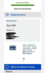 Macbook air M2 Midnight 8gb Memory 1B12