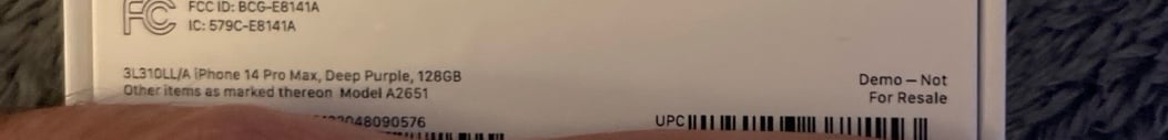 Apple iPhone 14 Pro Max 128GB DEMO / Display phone 7E21
