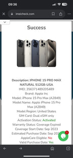 Unlocked iPhone 15 pro max 512gb 2T95