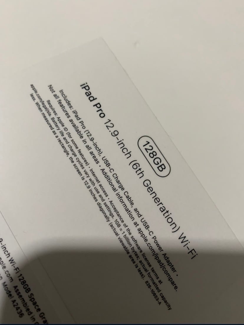 iPad Pro 12.9�?( 6th Generation) 5Y19