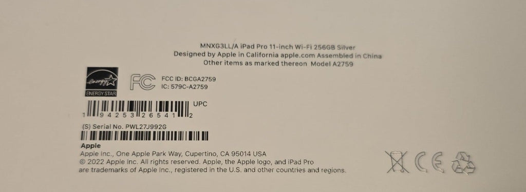 ipad pro 11 inch 4th generation wifi 256 7F38