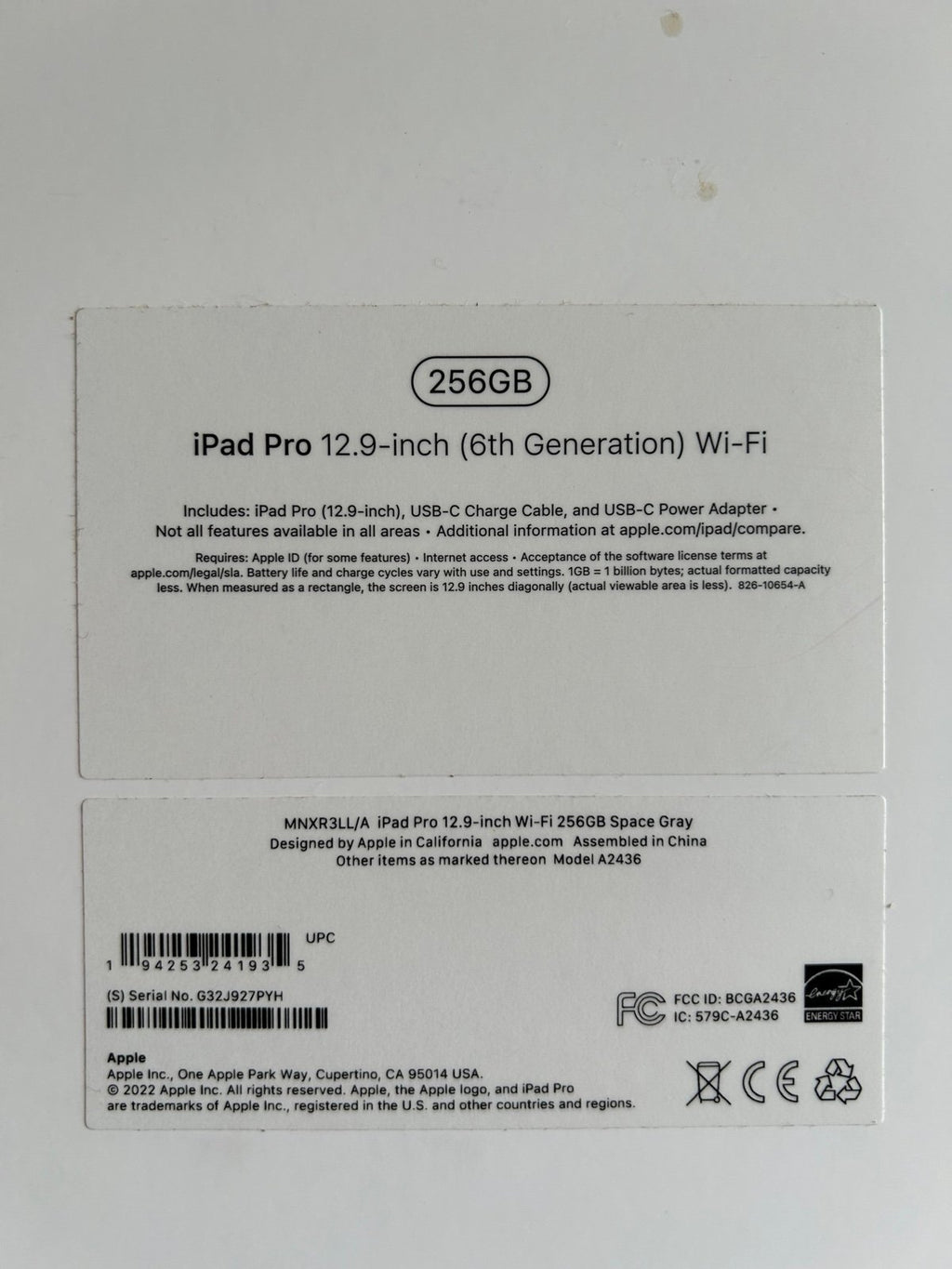 Apple iPad Pro 6th Generation 12.9 inch 7B27