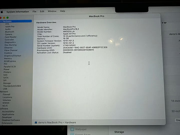 14"" Apple M1 Pro Macbook Pro 1TB SSD 16GB Ram Excellent Condition 2H17