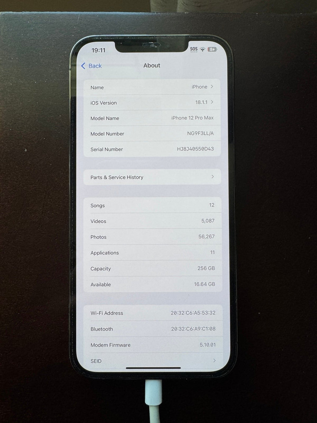 Apple iPhone 12 Pro Max Graphite 256GB Unlocked 7C68