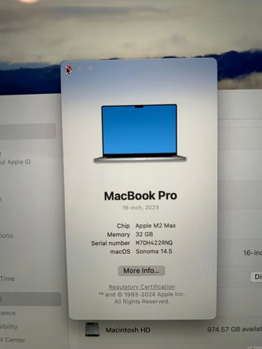 16-inch MacBook Pro Apple M2 Max Chip with 12鈥慍ore CPU and 38鈥慍ore GPU - Silver 7E82