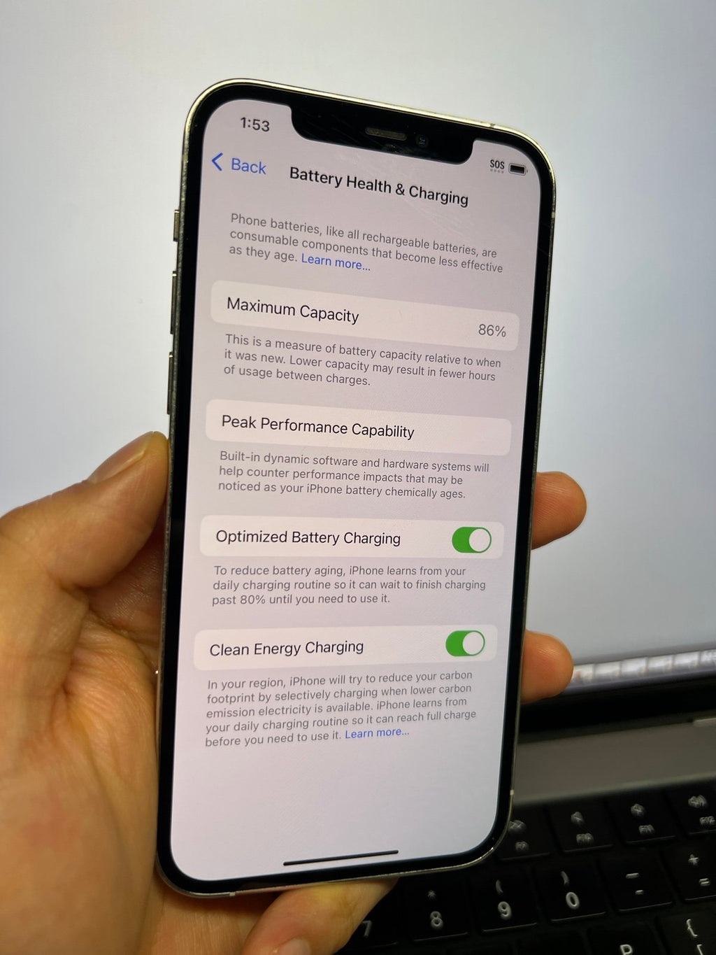 Apple iPhone 12 Pro 256GB Factory Unlocked White / Silver #20086 7K99