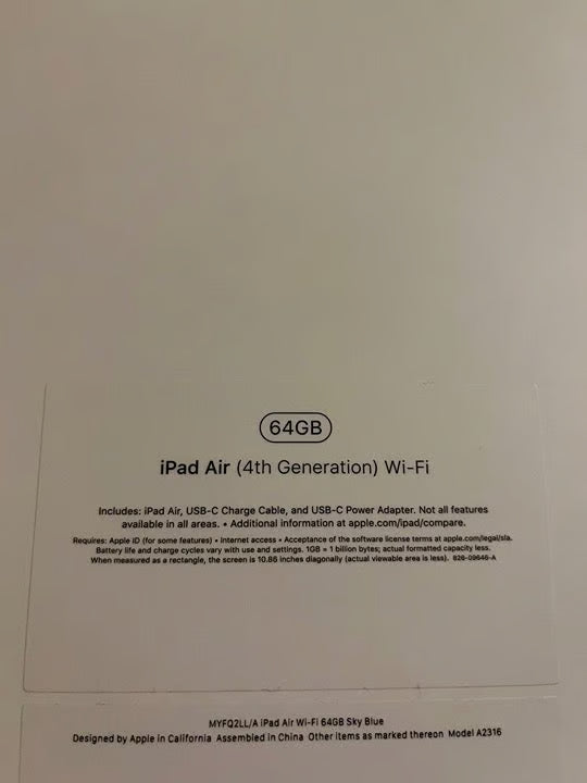 Apple iPad Air 4th Generation 9C16