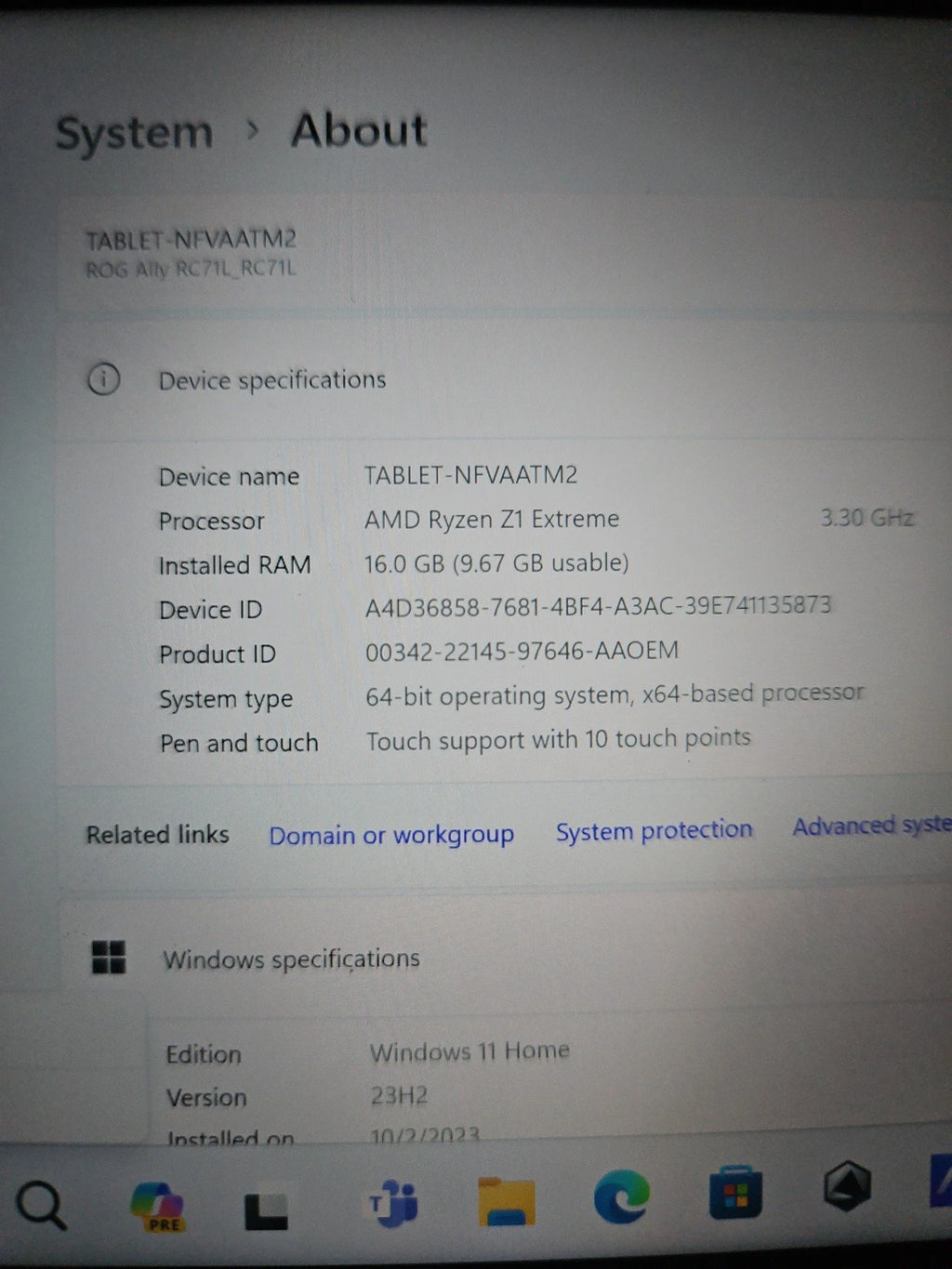 ASUS rog ally z1 extreme 512GB 8P59