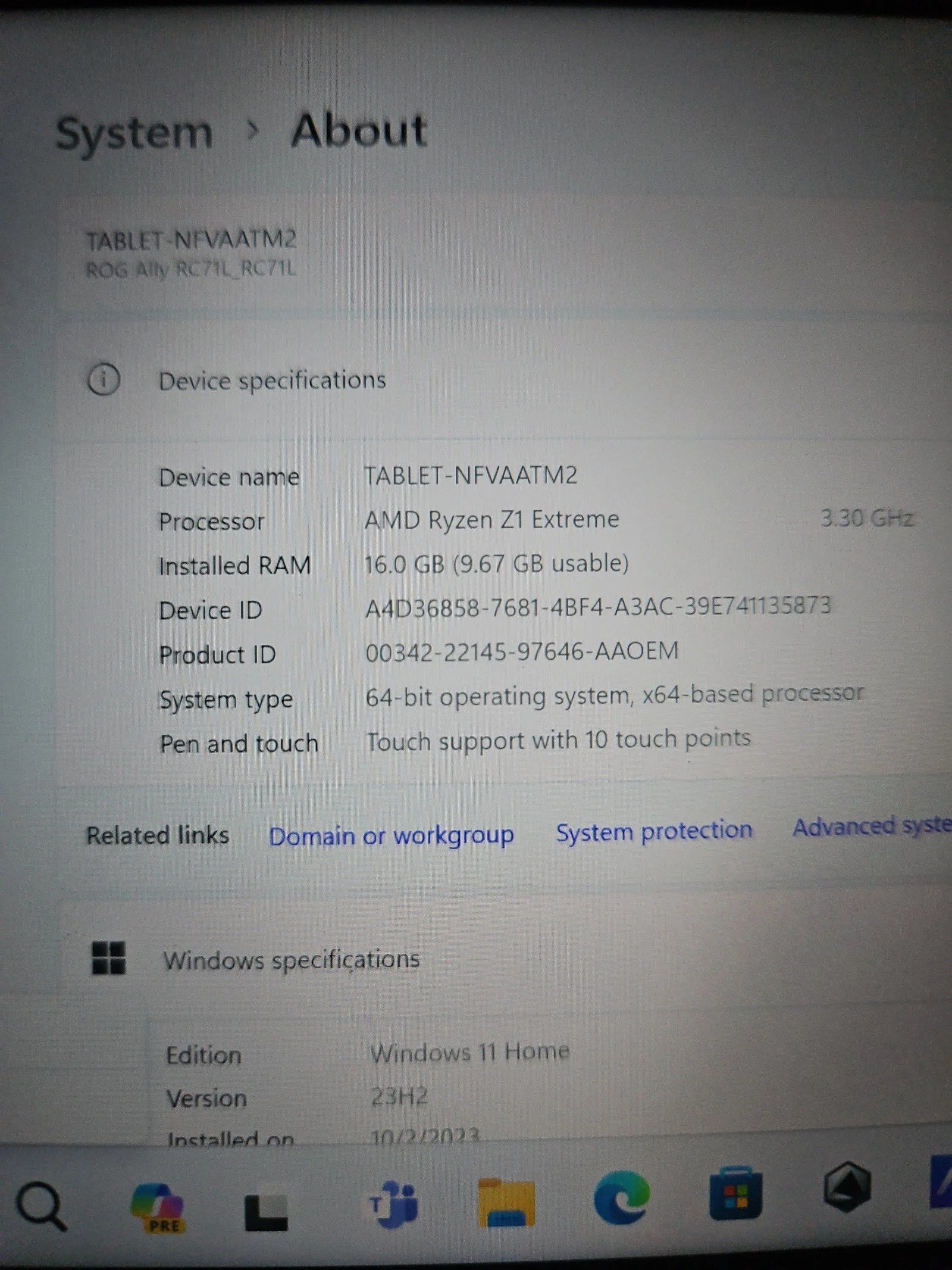 ASUS rog ally z1 extreme 512GB 8P59
