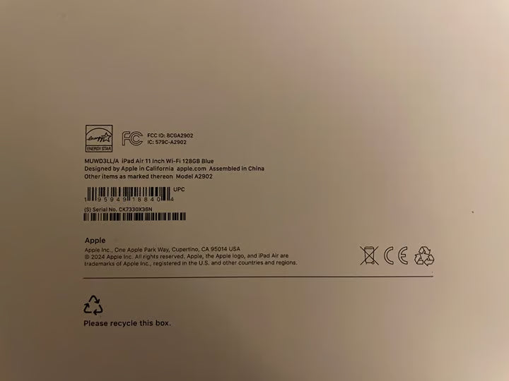 IPad Air 11-inch (M2) Wi-Fi 128G 3K32