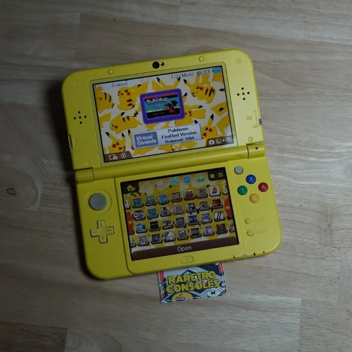 New Nintendo 3DS XL Pikachu Edition with 32GB SD, Charger, Stylus & 70+ Games