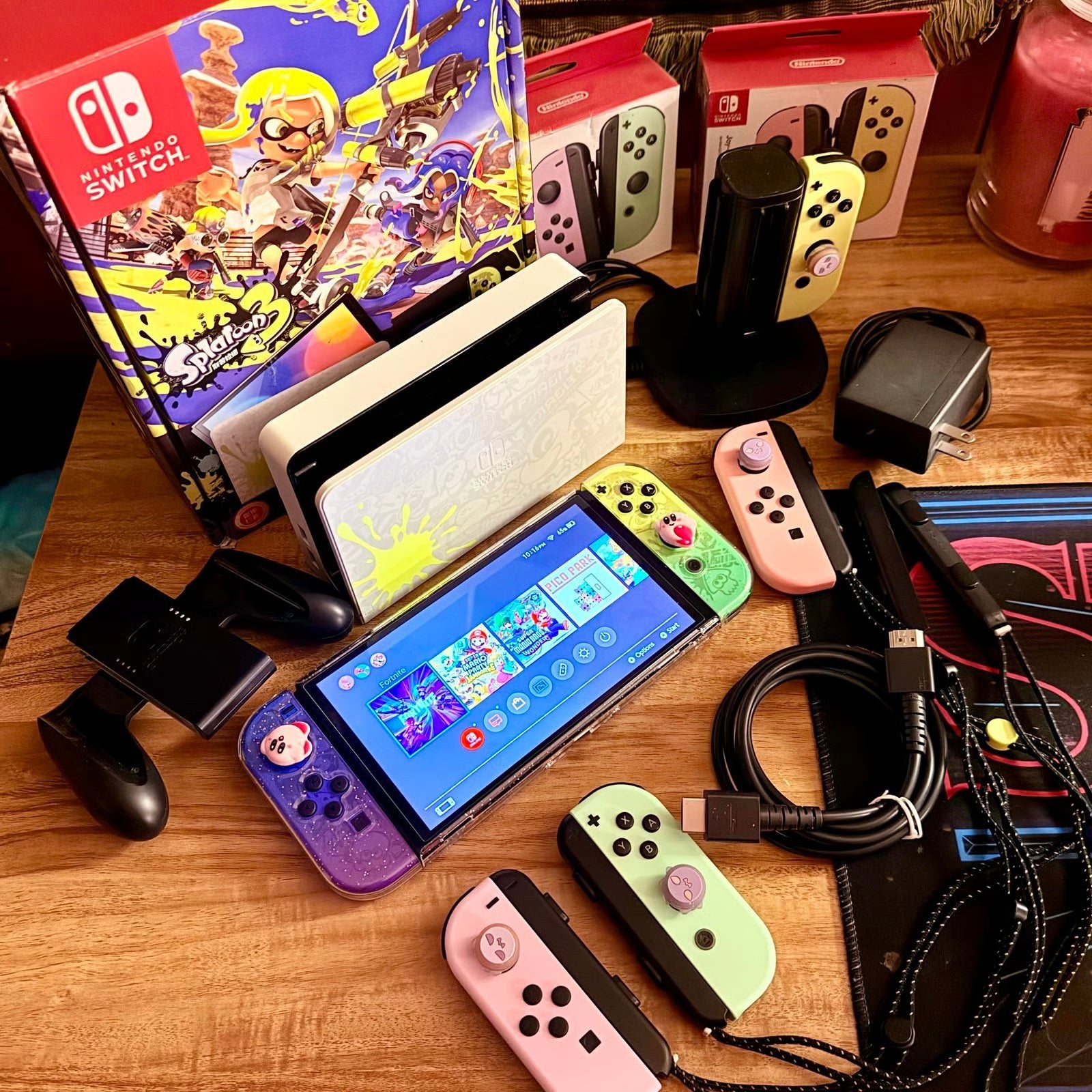 Nintendo Switch Splatoon OLED with EXTRAS!! 3M67