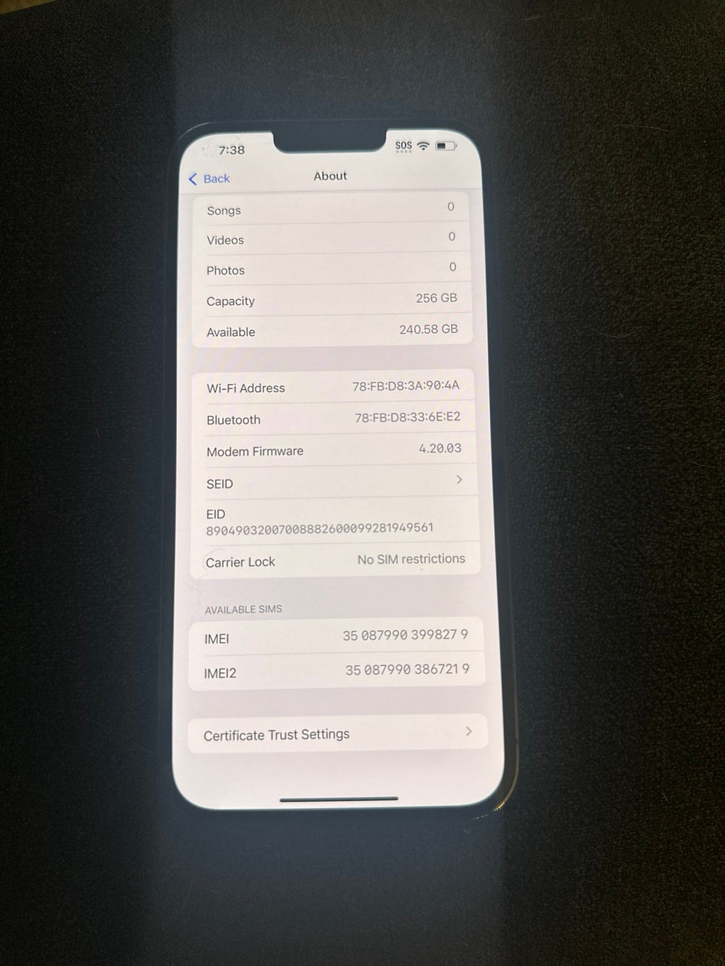 iPhone 13 Pro Max 256GB UNLOCKED - Blue 6O97