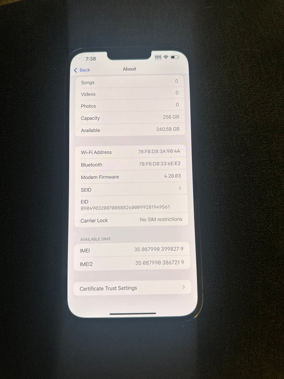 iPhone 13 Pro Max 256GB UNLOCKED - Blue 6O97