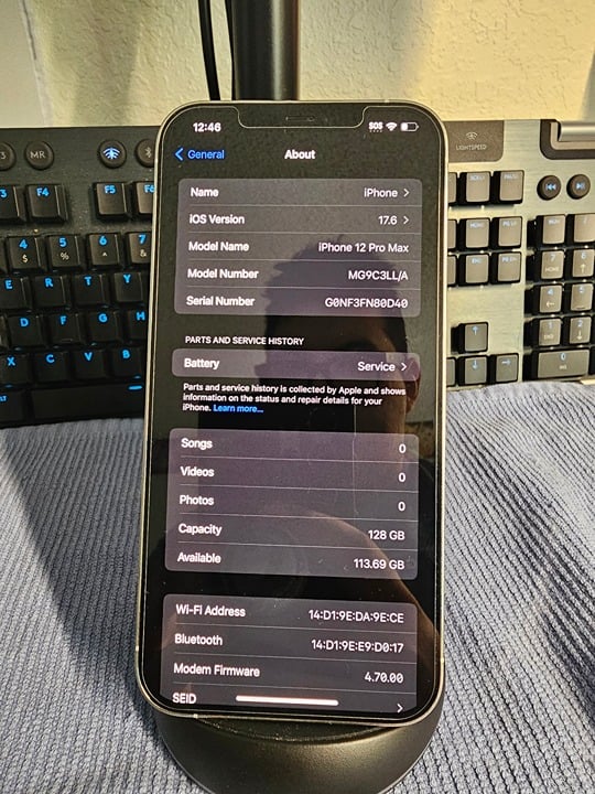 Apple iPhone 12 Pro Max 128 GB in Silver for Unlocked 9T98