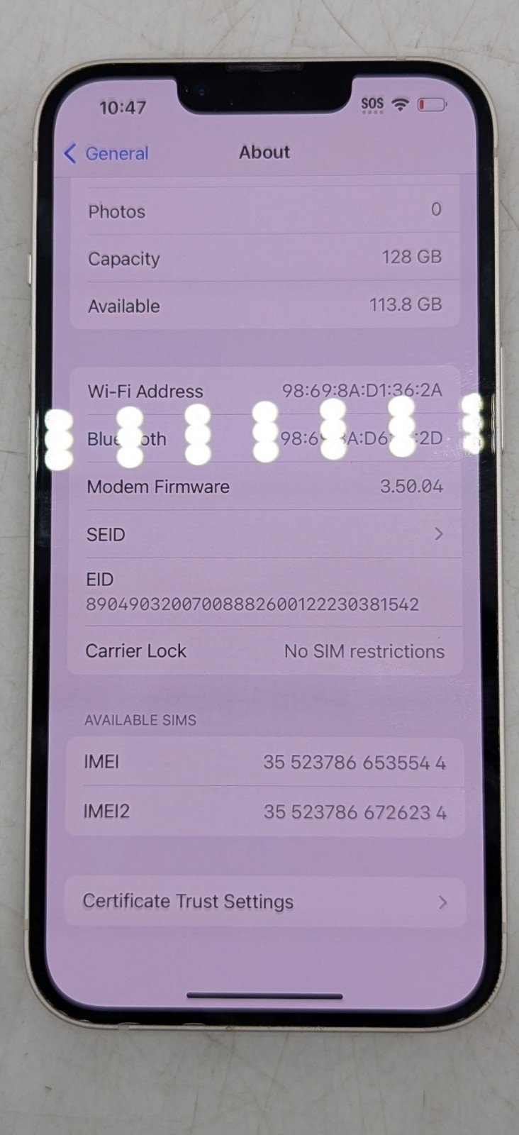 iphone 13 starlight unlocked 128gb 1E21