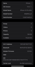 Unlocked Apple iPhone 14 Pro Max 128 GB in Deep Purple 8P13