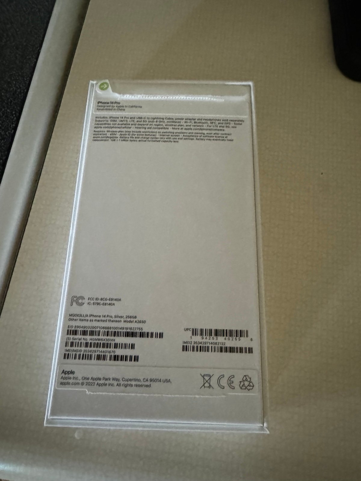 Apple iPhone 14 Pro 256 GB in Silver 1K55