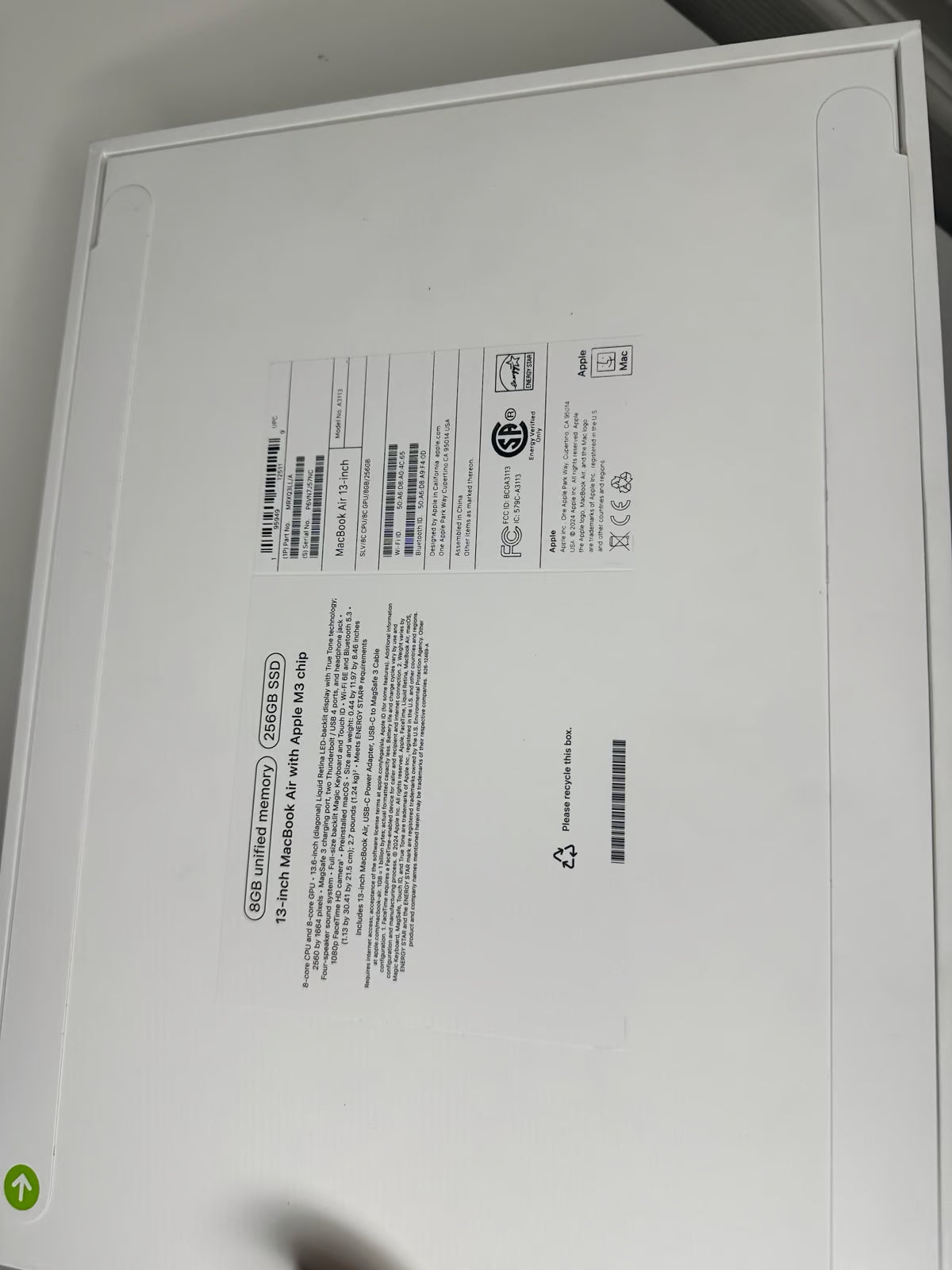 MacBook Air m3 13inch 6P29