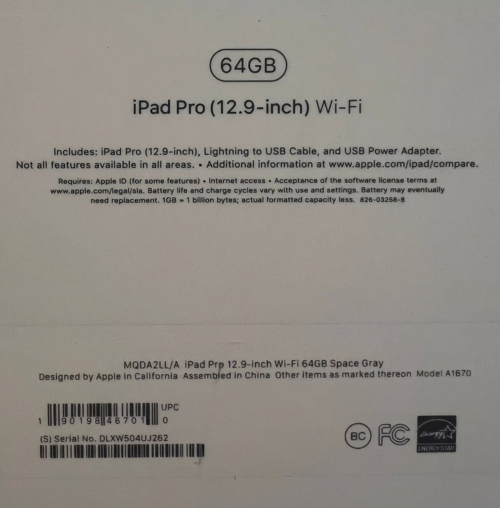 Apple iPad Pro 2nd Generation 64 GB in Space Gray 7S67