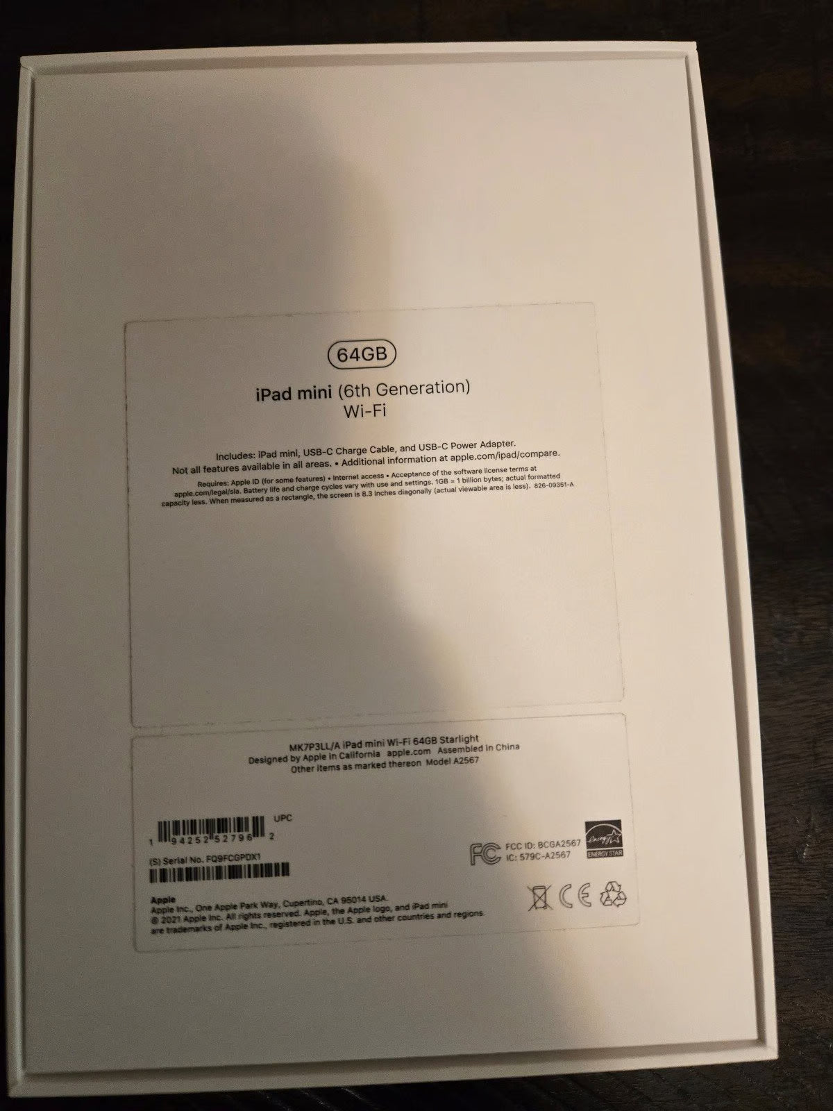 Apple iPad Mini 6th Generation 64 GB in Space Gray 3G39