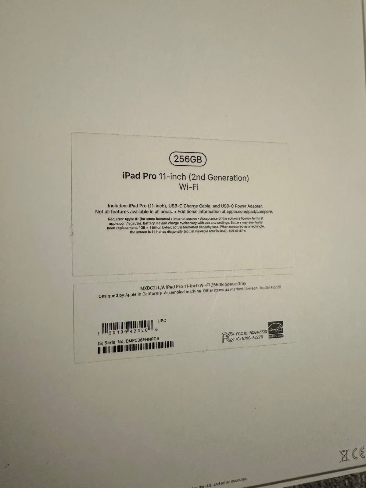 iPad Pro 2nd generation Space Gray 256 GB 2U89