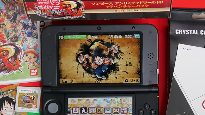 Nintendo 3DS XL One Piece: Unlimited World W/ Box, Charger, Stylus, 60+ Games