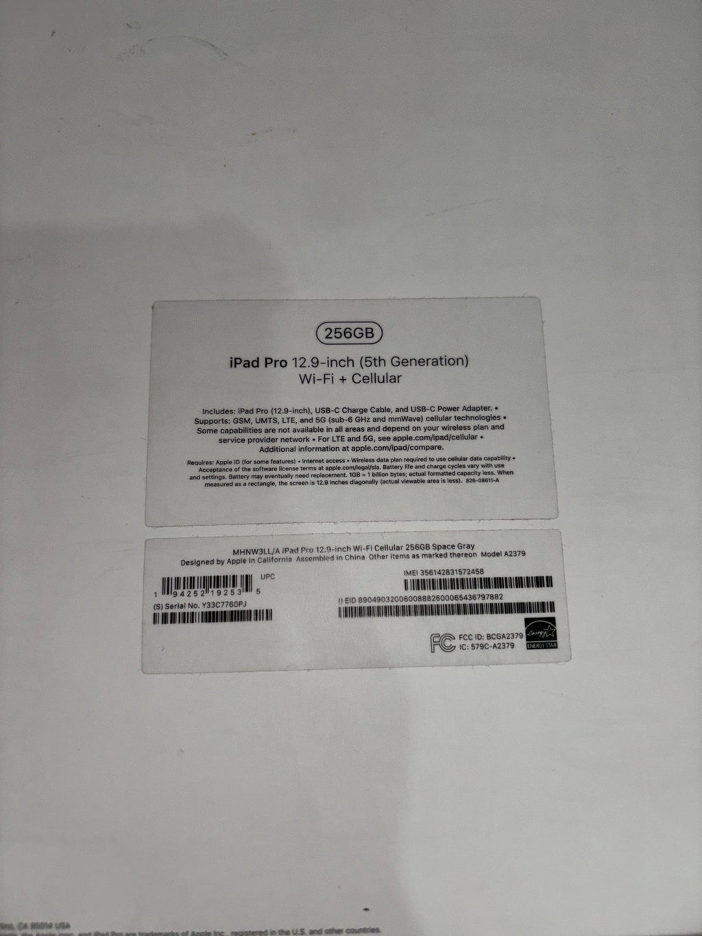 Apple iPad Pro 5th Generation 256 GB 9F36