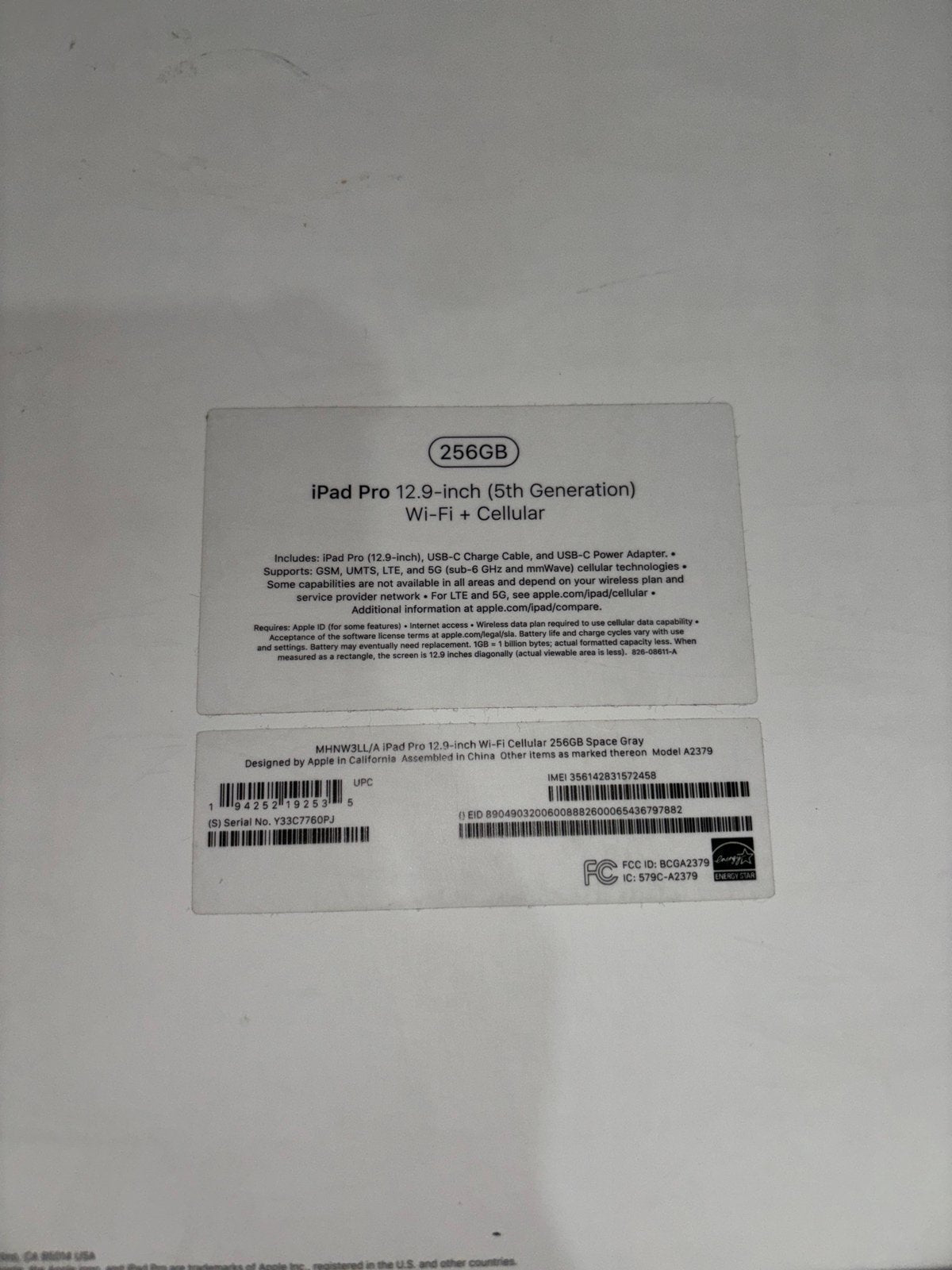 Apple iPad Pro 5th Generation 256 GB 9F36