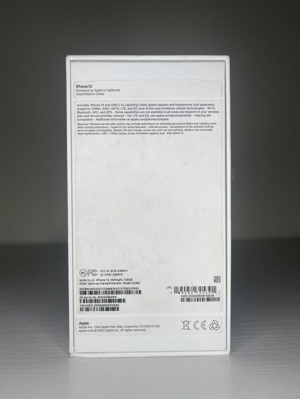 Apple iPhone 13 - 128 GB - Midnight (T-Mobile) - OPEN BOX; NEVER USED 6M93