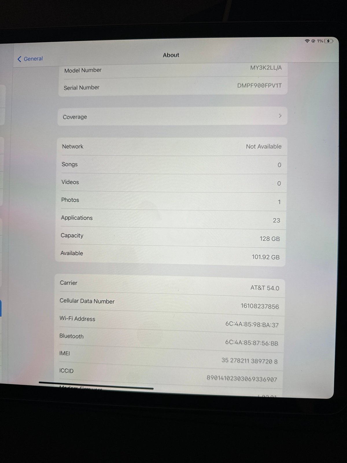 Apple iPad Pro 4th Generation 9H23