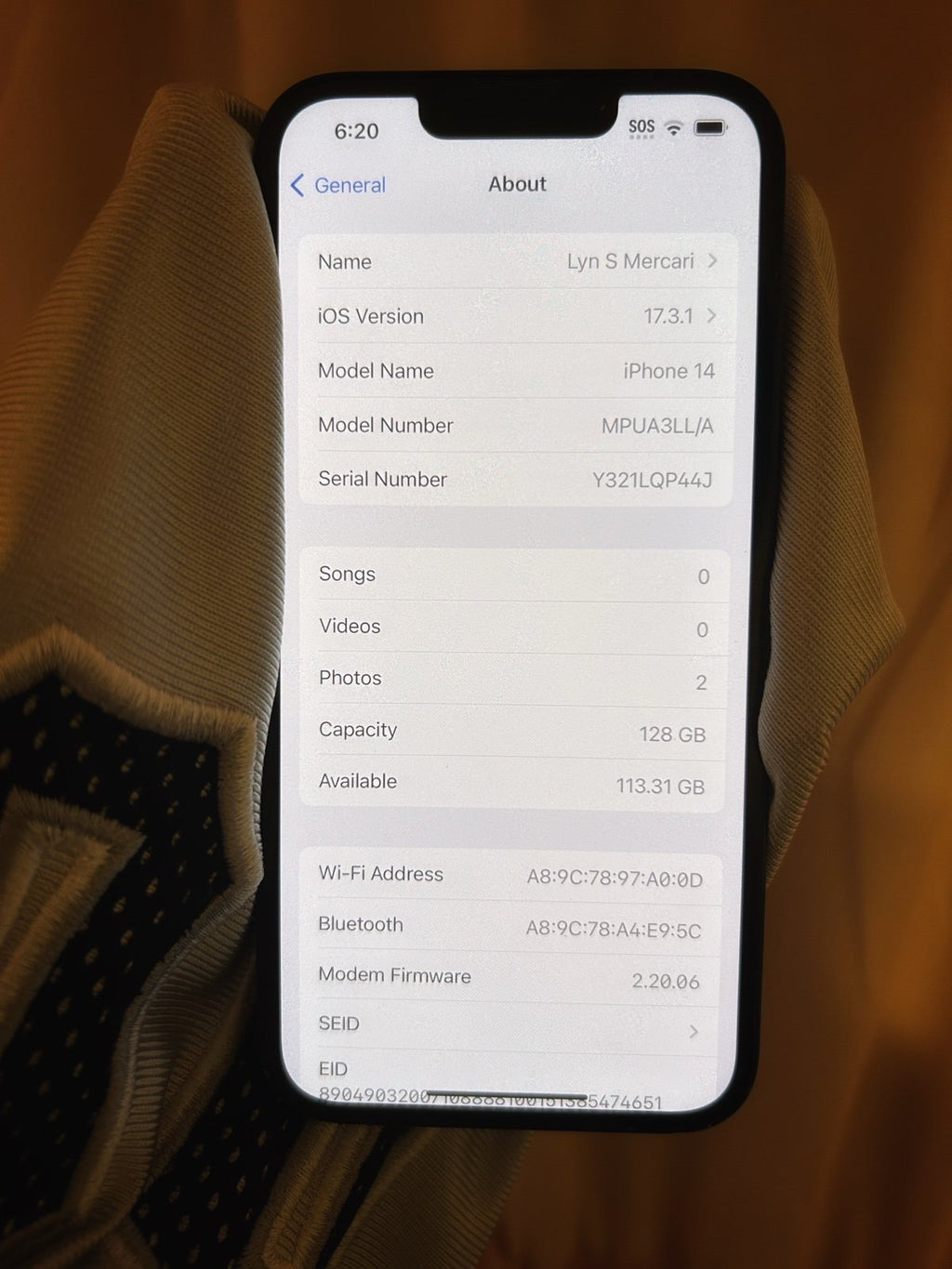 Apple Iphone 14 128gb Unlocked In Midnight 6C75