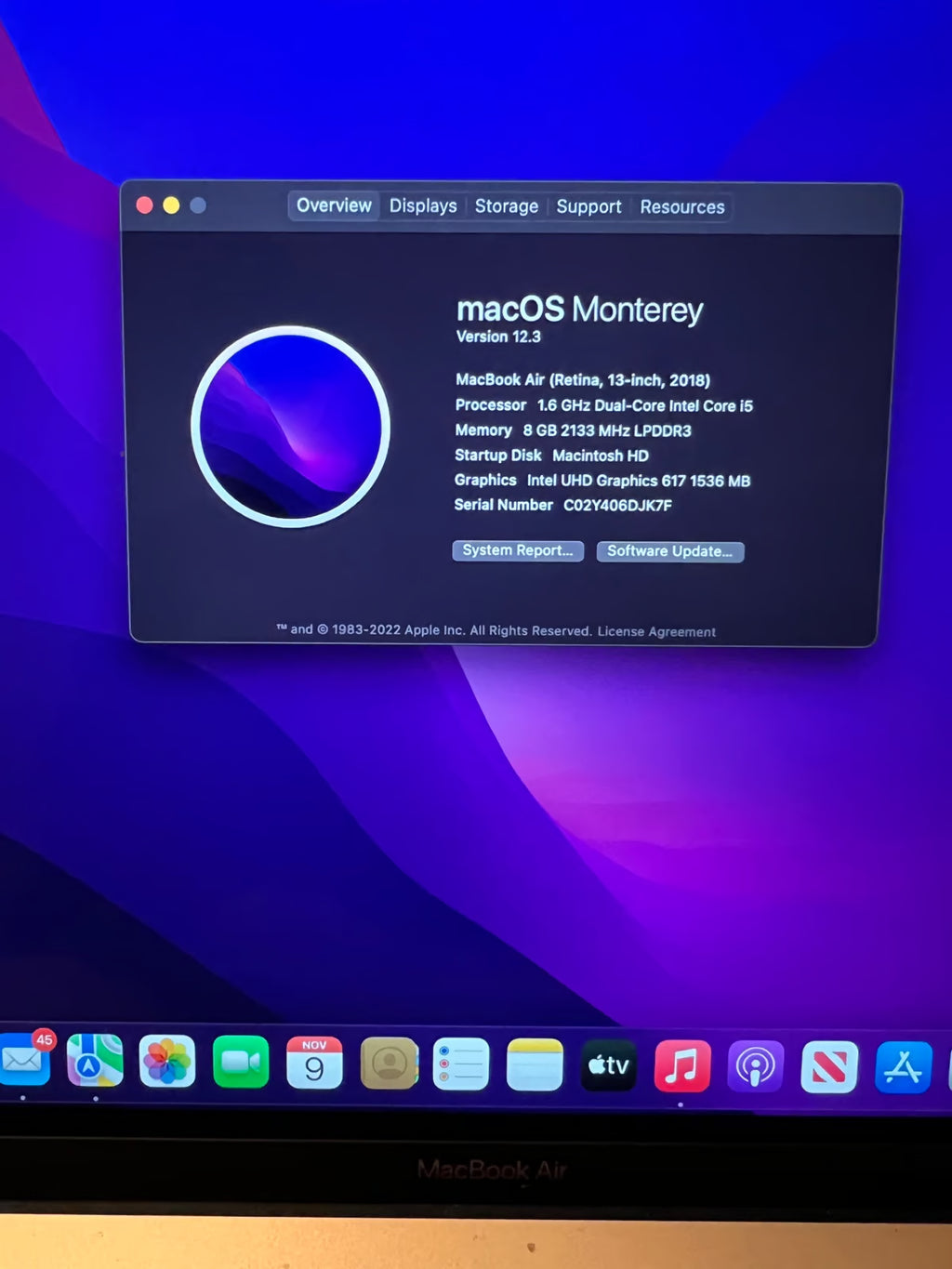 MacBook Air with fingerprint 2O33