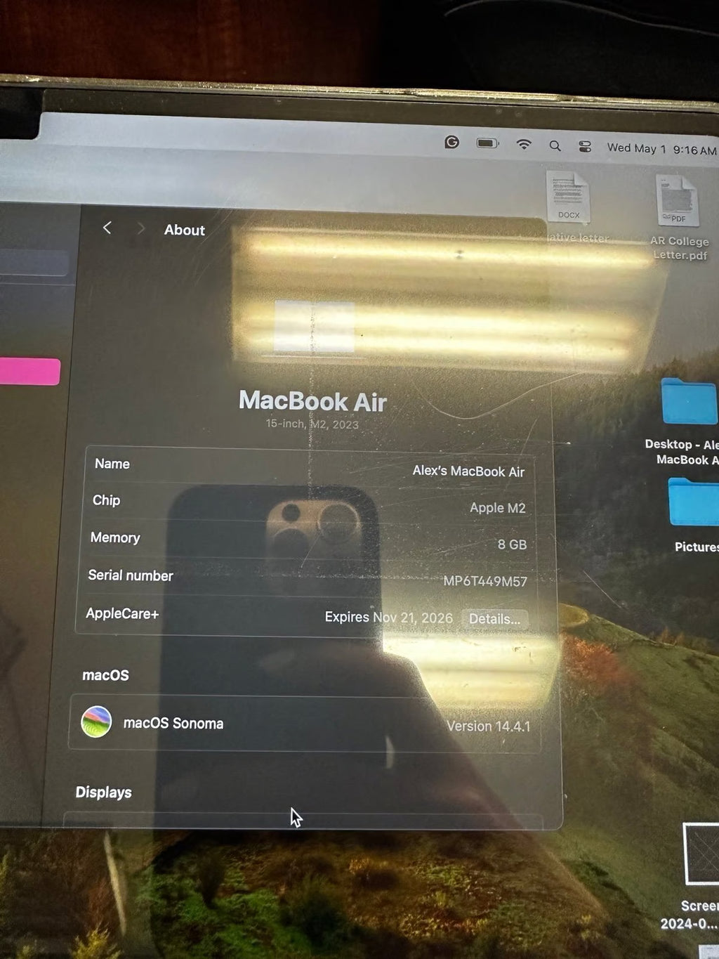 2023 MacBook Air 15in M2 + apple care 2K82