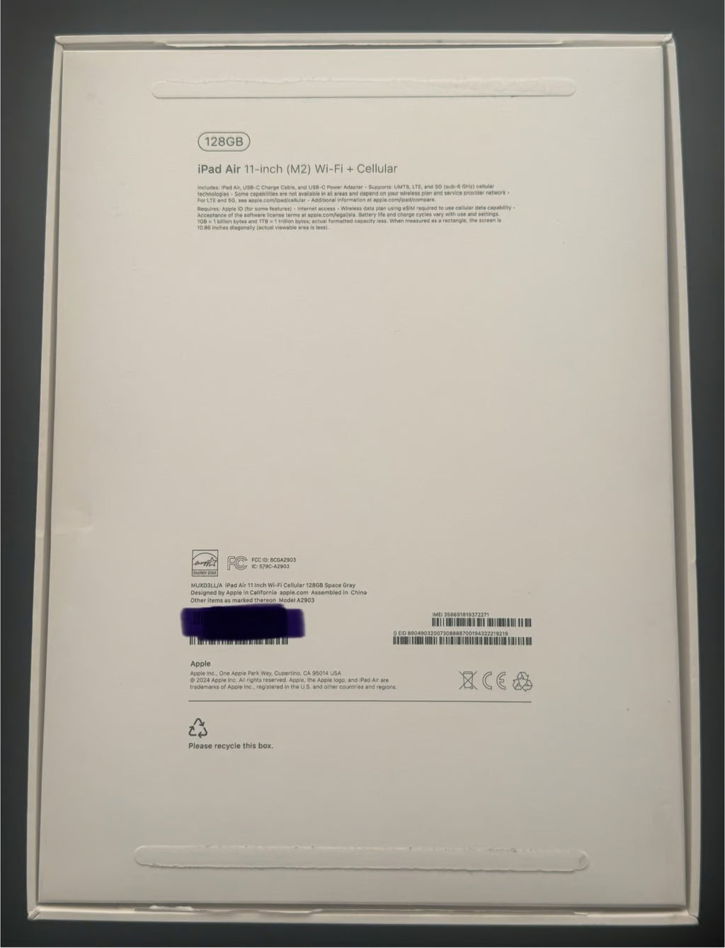 Apple iPad Air 11�?(M2) 128GB Cellular 7O87