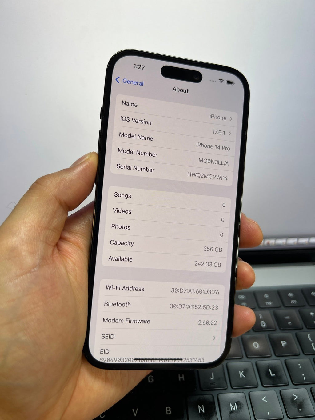 Apple iPhone 14 Pro 256GB Factory Unlocked (90% Batt) Black #20015 2C96