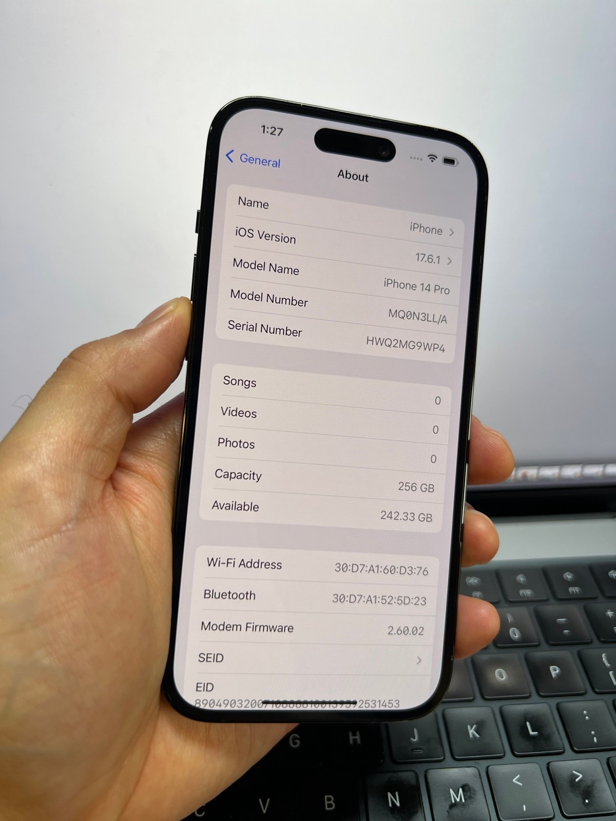 Apple iPhone 14 Pro 256GB Factory Unlocked (90% Batt) Black #20015 2C96