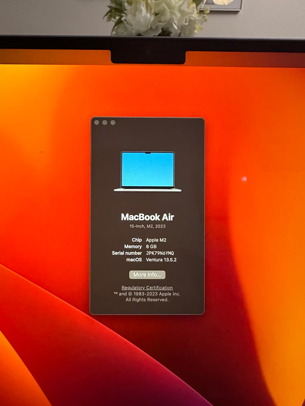 MacBook Air m2 15 inch 7F55