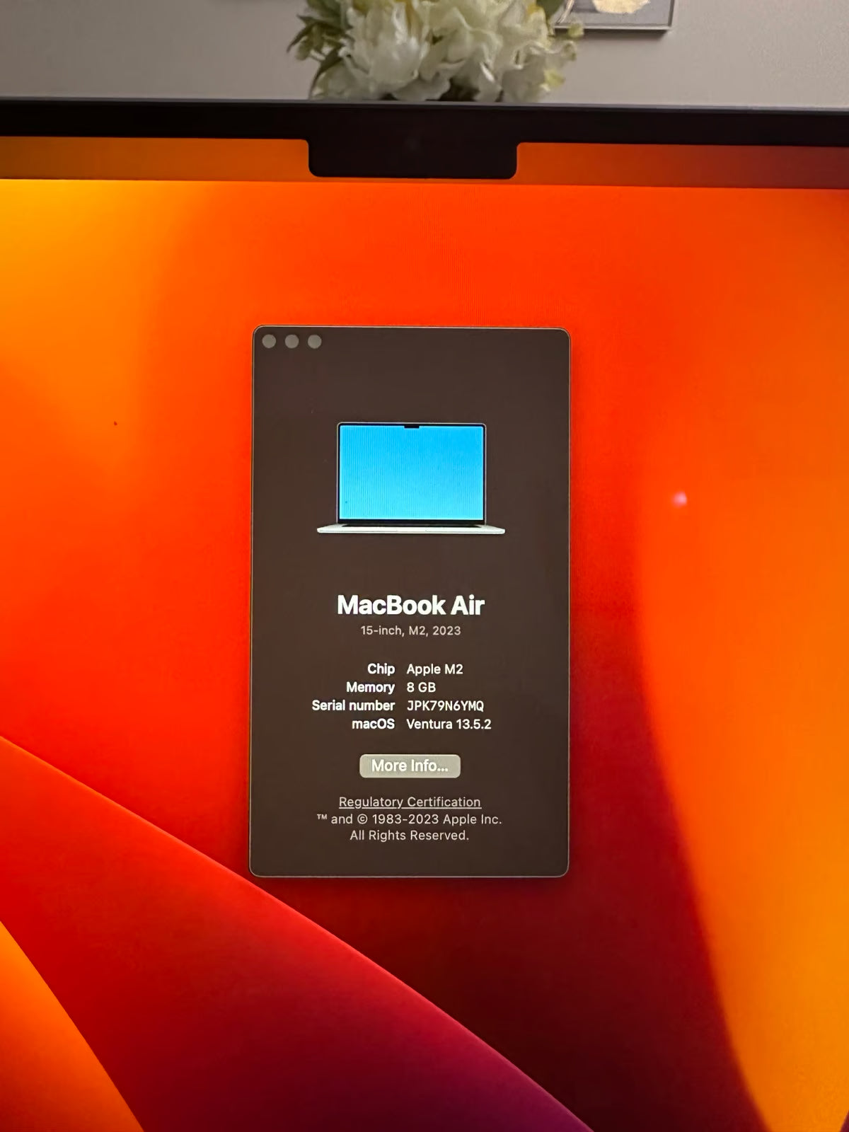 MacBook Air m2 15 inch 7F55