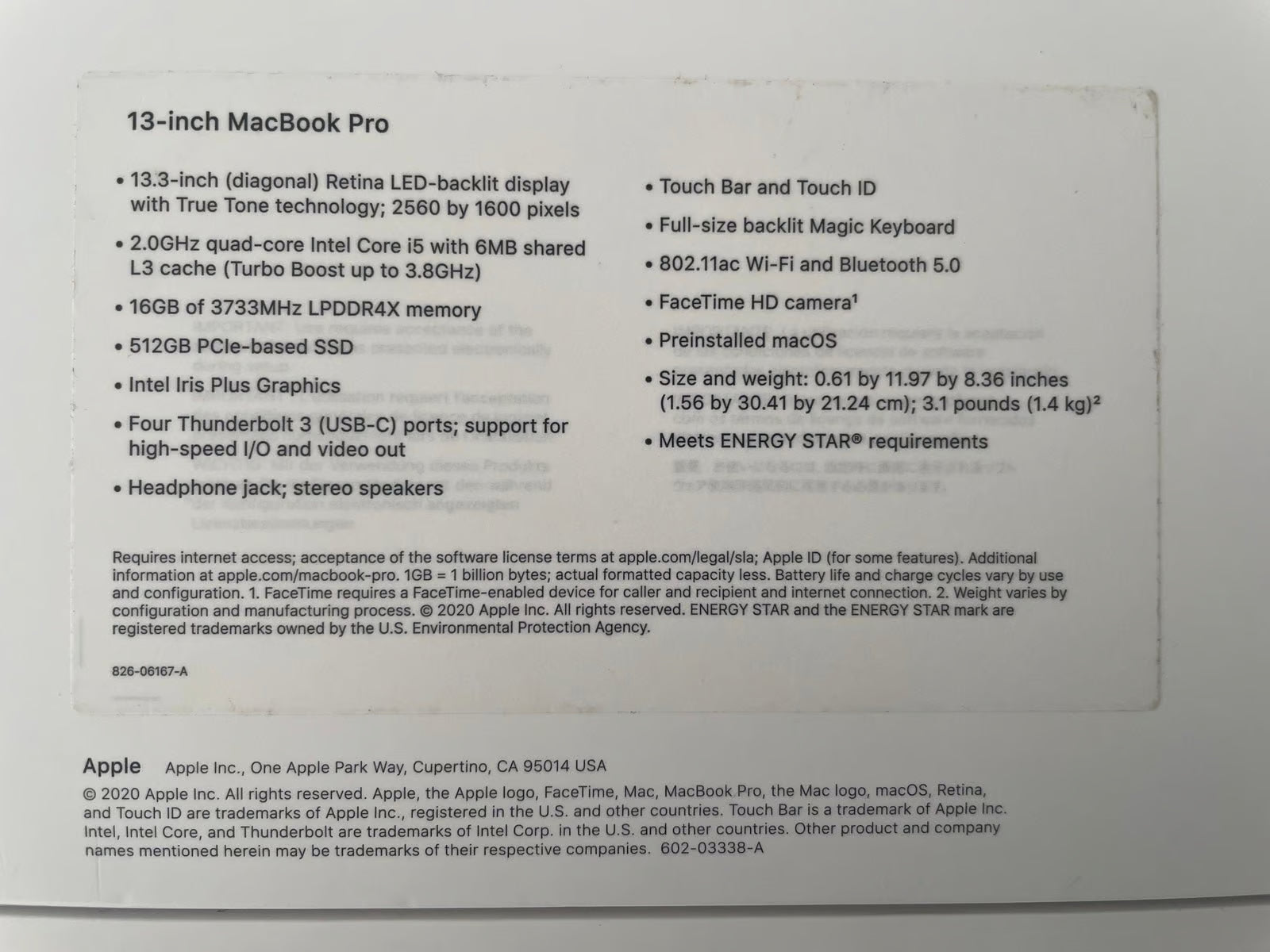 MacBook Pro 13 inch 3W61