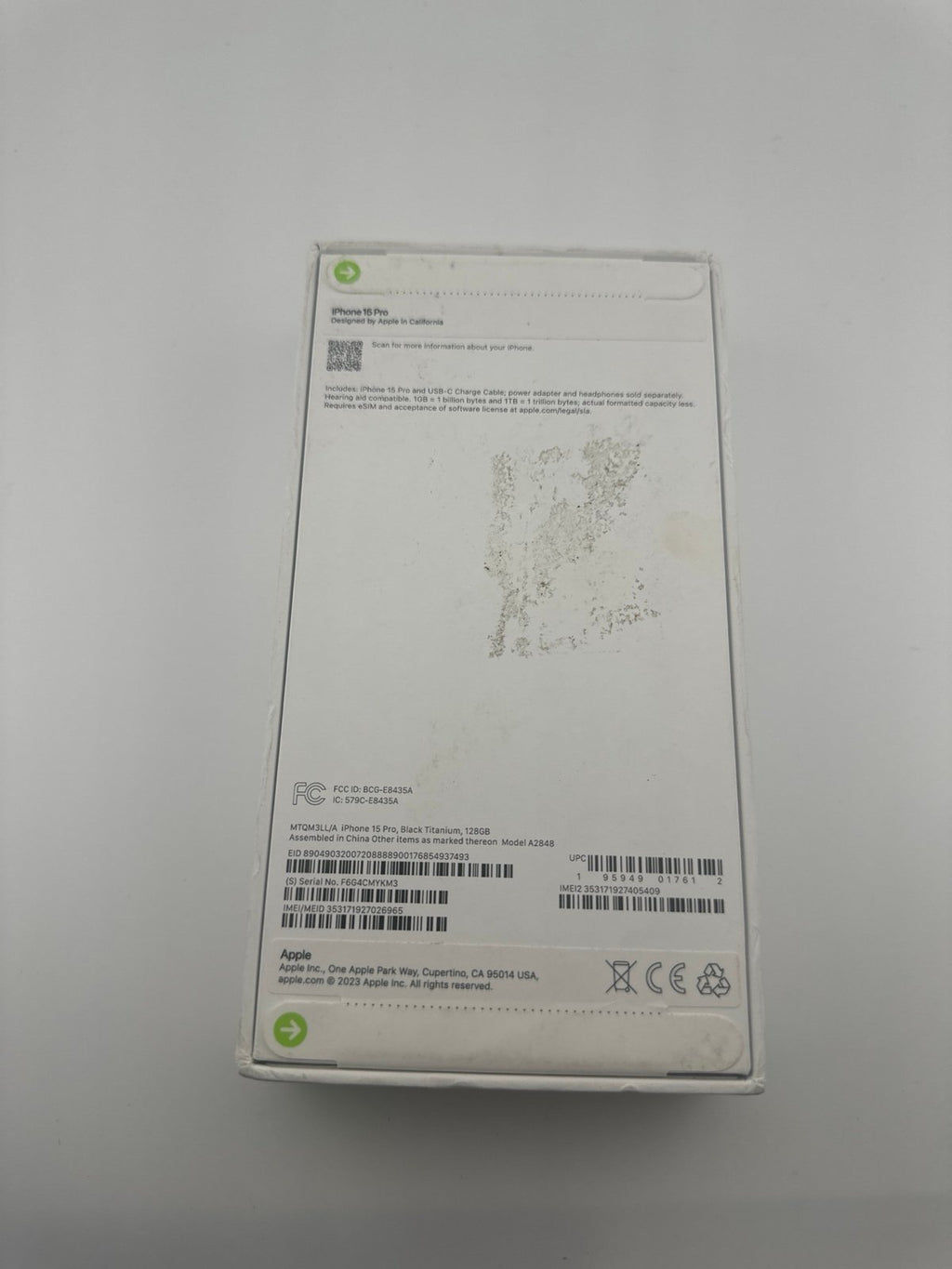 iPhone 15 pro black titanium 128gb new in sealed box 1P15