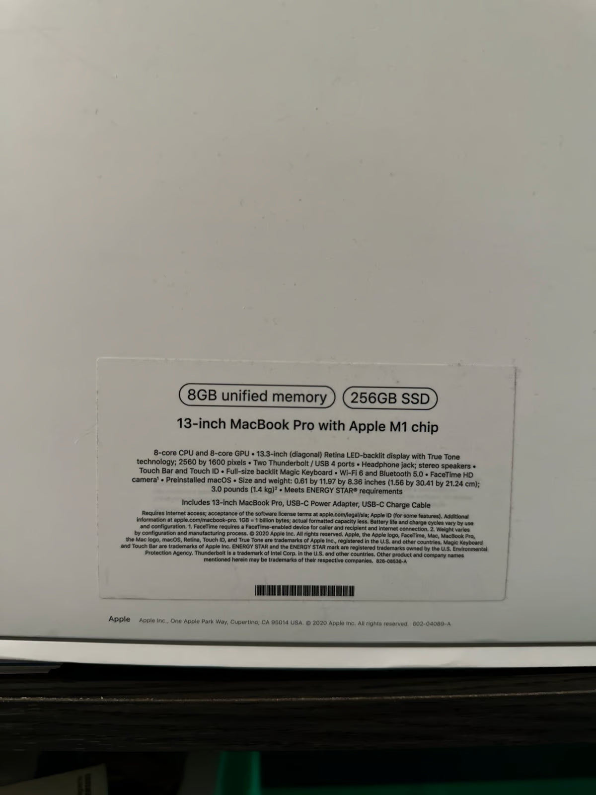 MacBook Pro M1 2020 13 inch 8GB 256GB 1S92