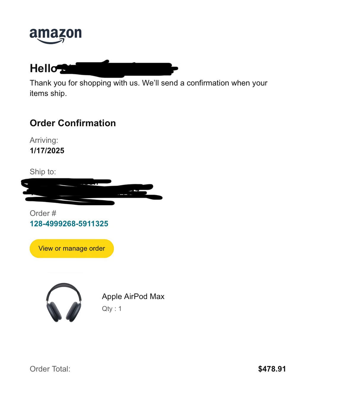 AirPods Max Black 6X35